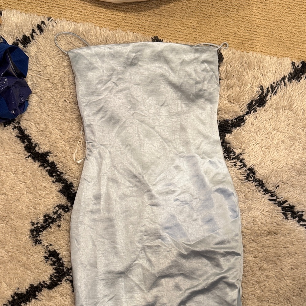 Superdown Strapless Silver Dress